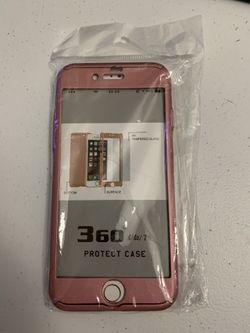 iPhone 7 Case with tempered glass (Pink color)