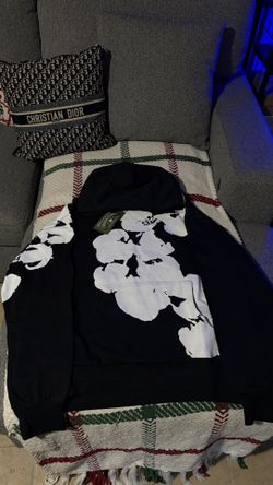 Grey and black New denim tear hoodies 