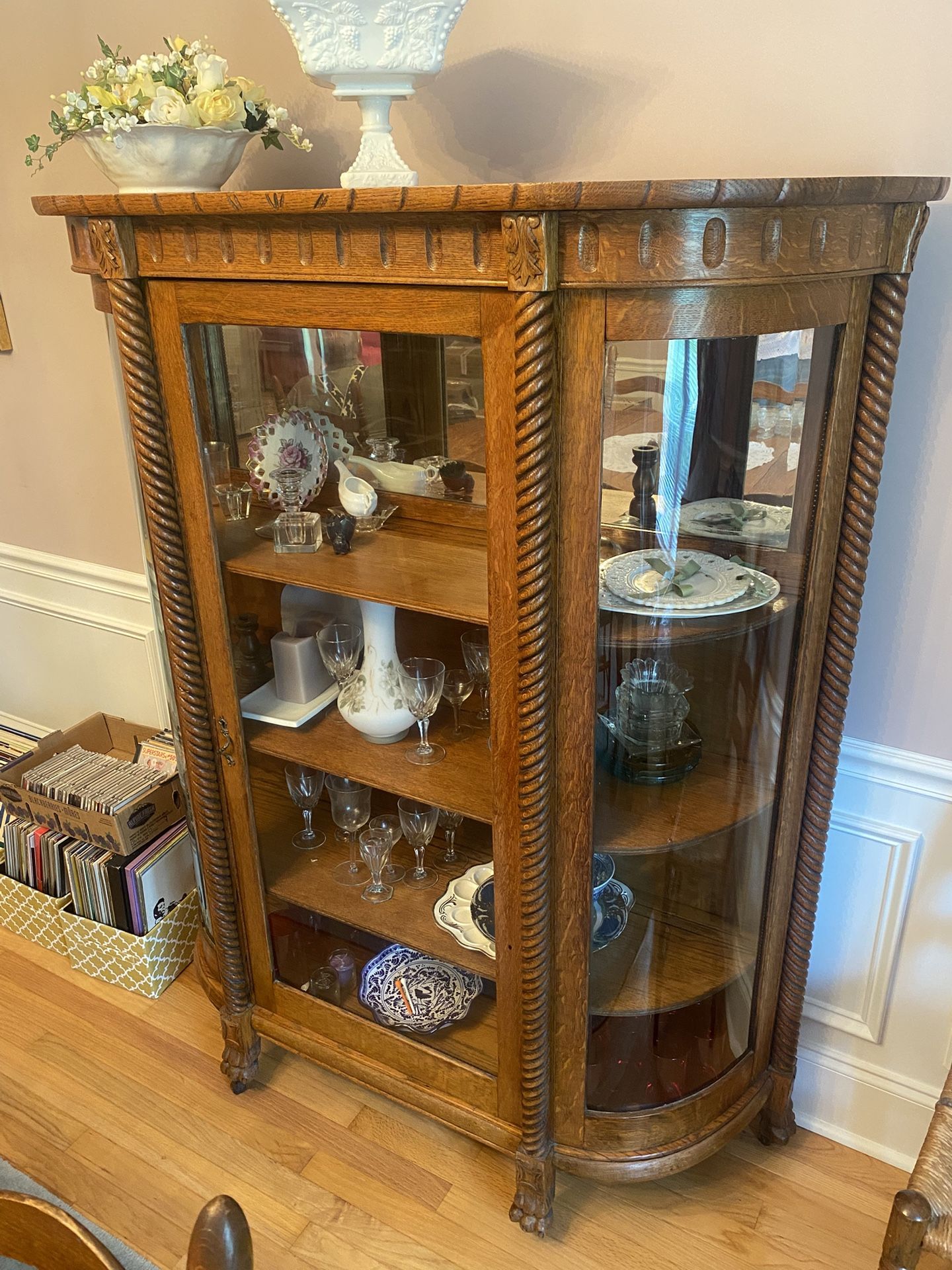62x52x16” Oak China Cabinet - Compare @$2000