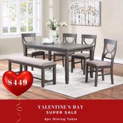 6 PC DINING TABLE SET 