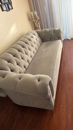 Luxury Gray Velvet Sofa
