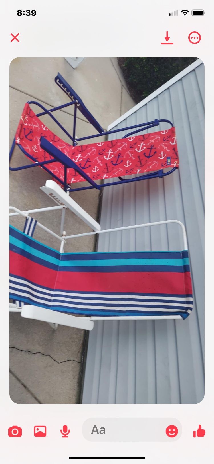Two Beach Chair And Beach Umbrella All $25 With Rust