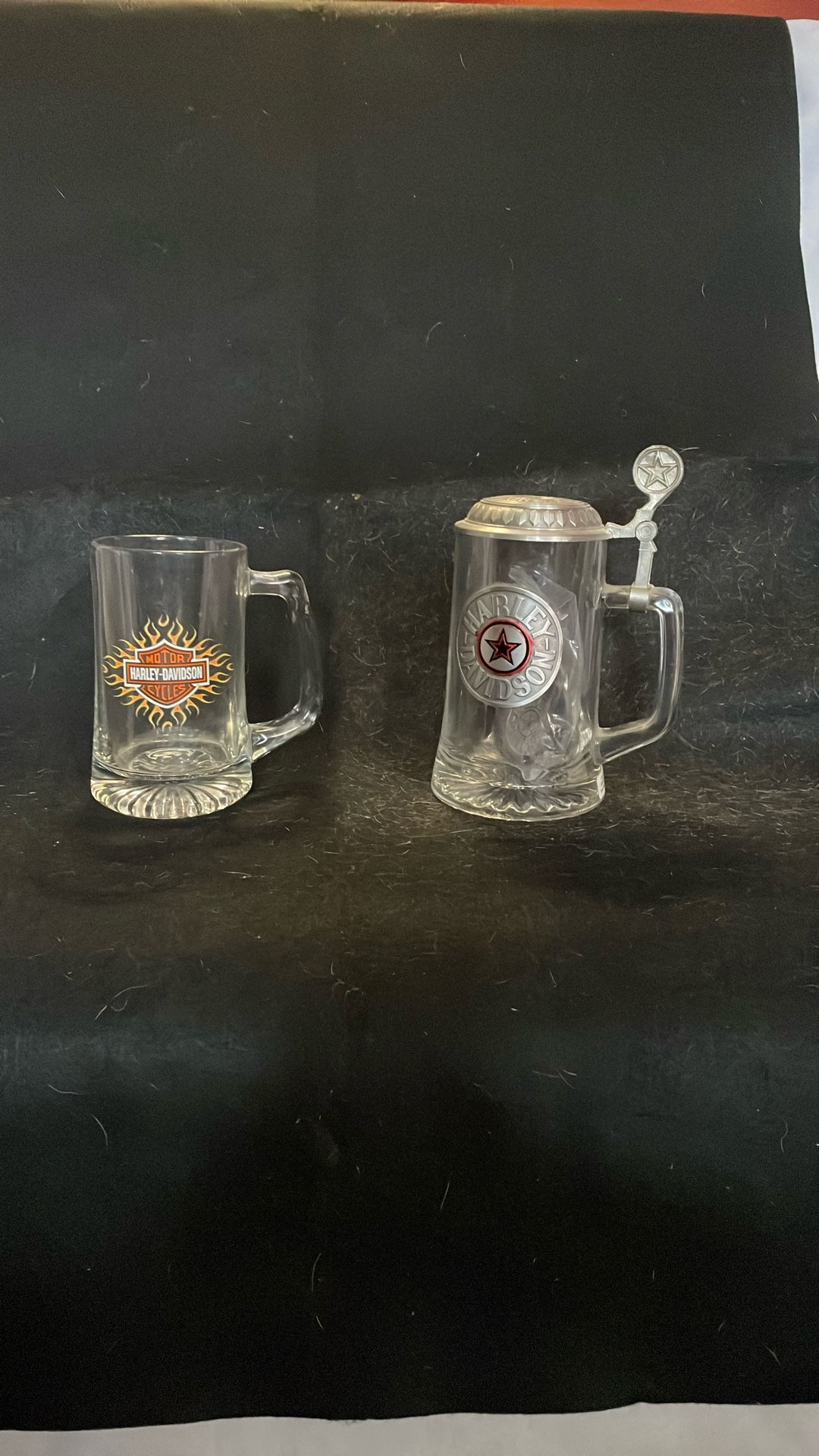 2 Harley Davidson Beer Mug/Stein Plus Keychain