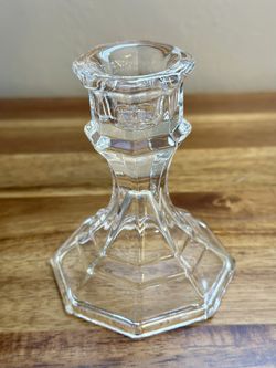 Clear Glass Candlestick Holders