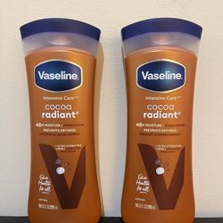 2pack Vaseline Intensive Care Radiant Non Greasy Body Lotion, Cocoa, 10 fl oz