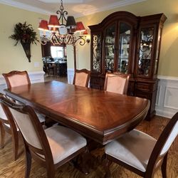 High End Table Chairs And China Cabinet  