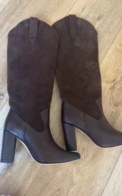 Knee High 3in Heel Cowgirl Leather Boots