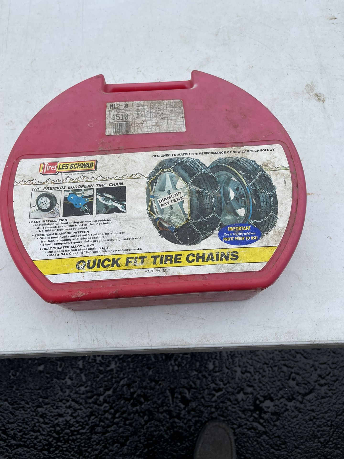 Les schwab easy install tire chains Size 12 or 13