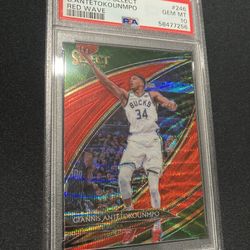 2019 PANINI SELECT G.ANTETOKOUNMPO RED WAVE PSA #246 GEM MT 10