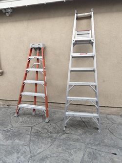 2 ladders (1) werner - pt376 twin platform aluminum asking $220 and (1) Louisville ladder tripod stepladder 6ft asking $175 thanks