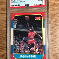 PSA 9 MINT 1986 Fleer Michael Jordan Rookie #57 Bulls

