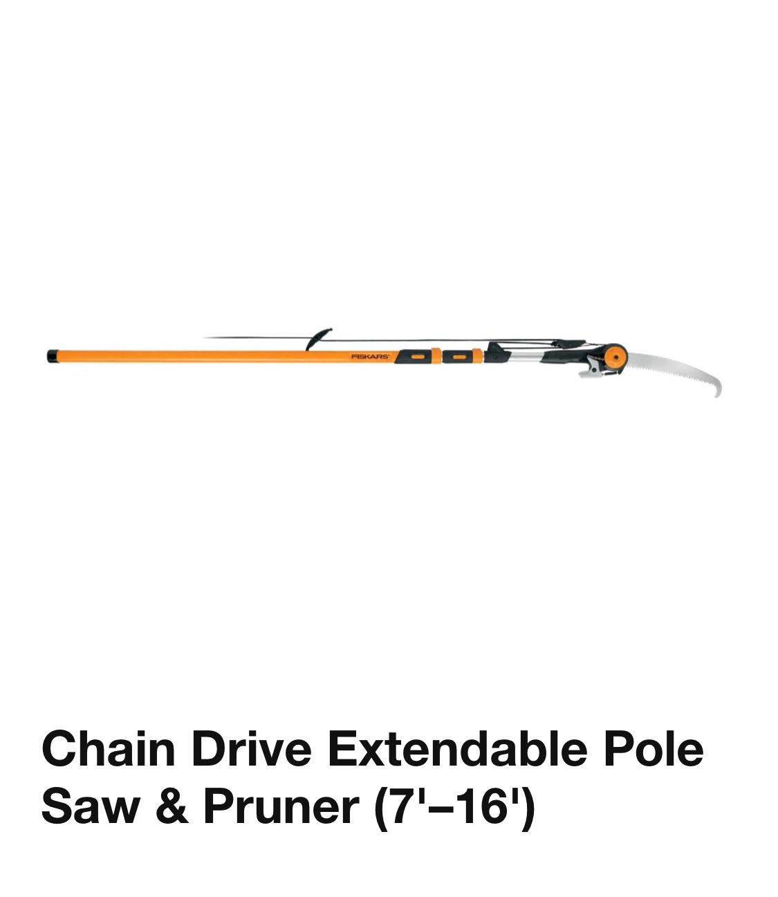 Chain Drive Extendable Pole Saw & Pruner (7'–16')