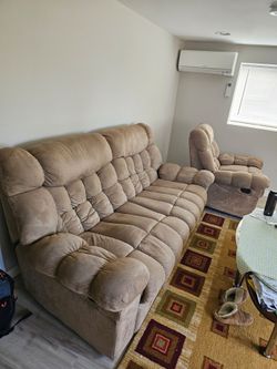Recliner sofa and coffee table