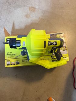 Ryobi ONE+ 18V Cordless Drain Auger with 25 ft Cable, LED Light, Auto Feed/Retract, Cable Lock, Enclosed Drum (Tool Only)