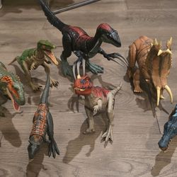 Jurassic Park Toy Dinosaurs Lot of 9