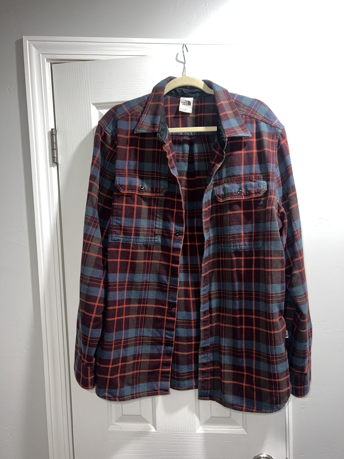 The North Face red and blue flannel