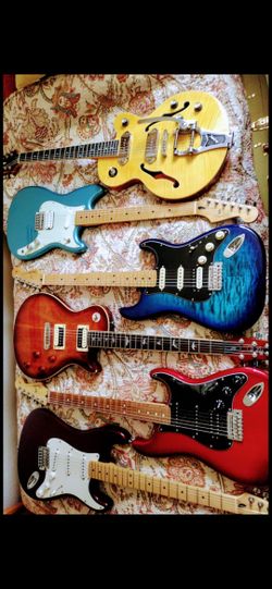 Fender, EPIPHONE, PRS, UNIVOX, Ibanez + Other Cool Guitars, Great Shape From $345 And Up; Please Message Me For Individual Pricing Or Trade +$ To U ?