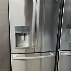 OPEN BOX GE FRENCH STYLE STAINLESS STEEL REFRIGERATOR 