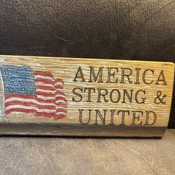 10” Wood America Sign