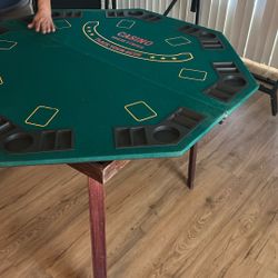 Folding Gaming / Poker Table + Folding Poker Top