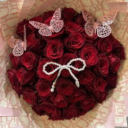 50 Rose Bouquets Red Long Stemmed Premium 