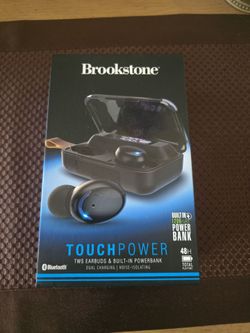 Brookstone Touch Power TWS Earbuds & Built-In Power Bank.