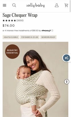 Sage checkered solly baby wrap