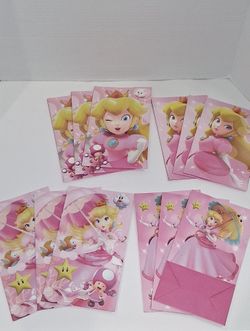 12 Princess Peach Birthday paper bags / party supplies
