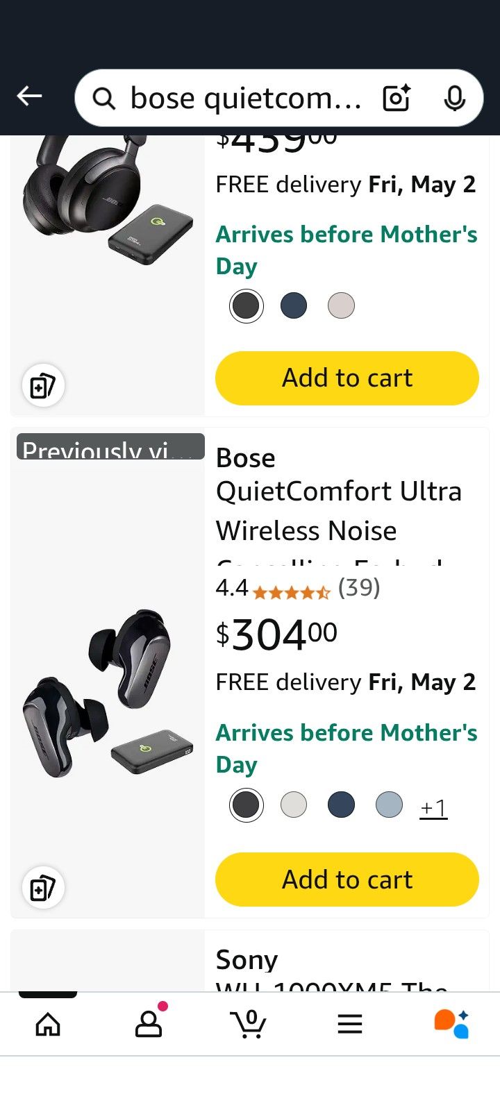Brand New Bose QuietComfort Noise Canceling Earbuds