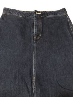 2 floor length jean skirts - size 12 w/ stretch jean material