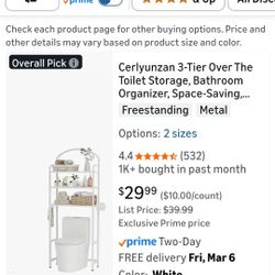 Over Toilet Storage WHITE