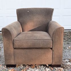 Solid Brown Fabric Arm Chair by Bernhardt