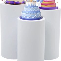 3 Cylindrical Pedestal Stands, Cake Pedestal, Pillars