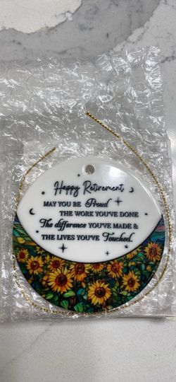 Happy Retirement Sunflower Hanging Ornament