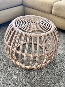 rattan/wicker side table OBO
