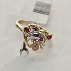 14kt Gold "15" Dolphin Ring 🐬 