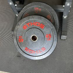 45LB Olympic Bar Bumper Plates 