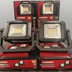 Husky 1500 Lumen Portable Rechargeable LED Work Light, (2-Pack)