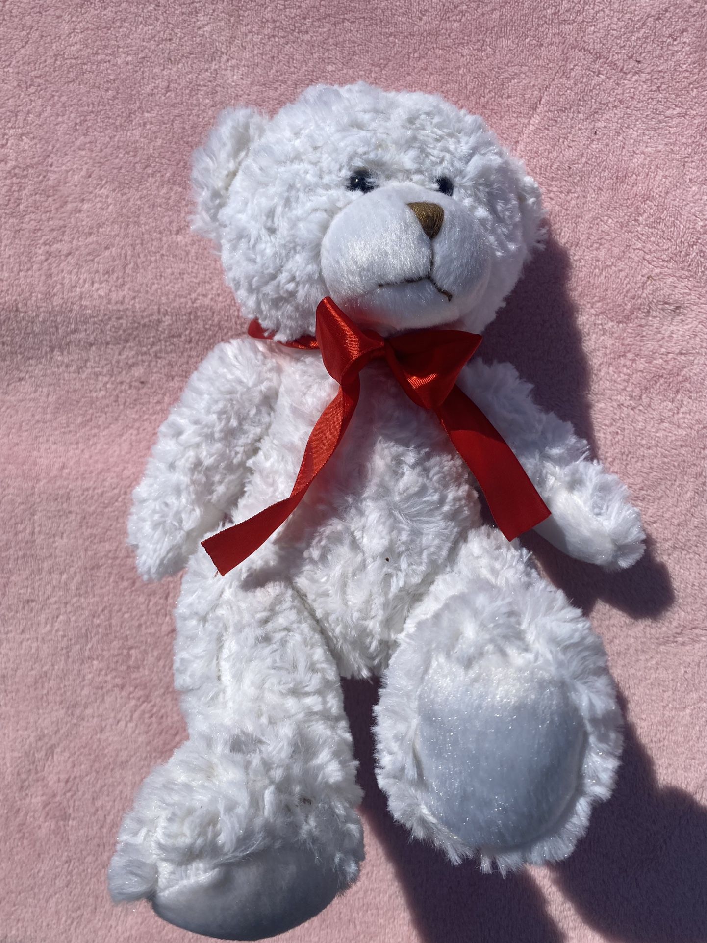Anico TEDDY BEAR CUB Lotsa Love White Plush red Bow