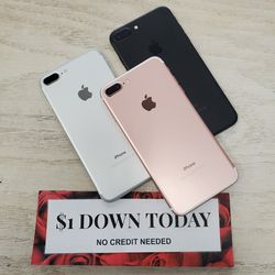 Apple IPhone 7 Plus/ Apple IPhone 8 Plus- $1 DOWN TODAY, NO CREDIT NEEDED