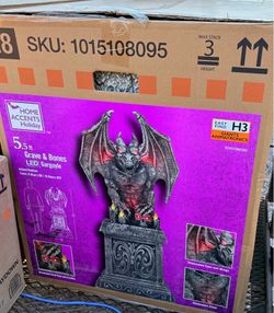 Home Accents Holiday 5.5 ft Grave & Bones LED Gargoyle