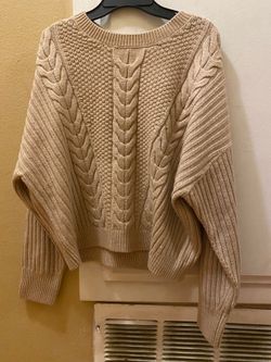 Junior’s Tan/Beige sweater cardigan top, size Medium