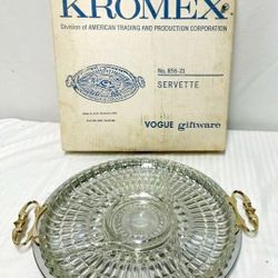 Holiday Serving Tray, Glassware Kromex Servette Ornate