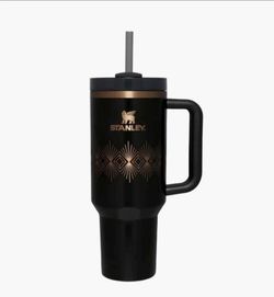 Stanley Deco Collection Gloss Black The Flowstate Quencher H2.0 40oz Tumbler