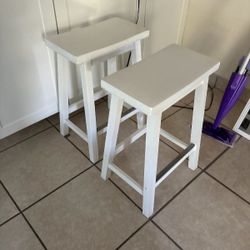 2 Wooden Stools 