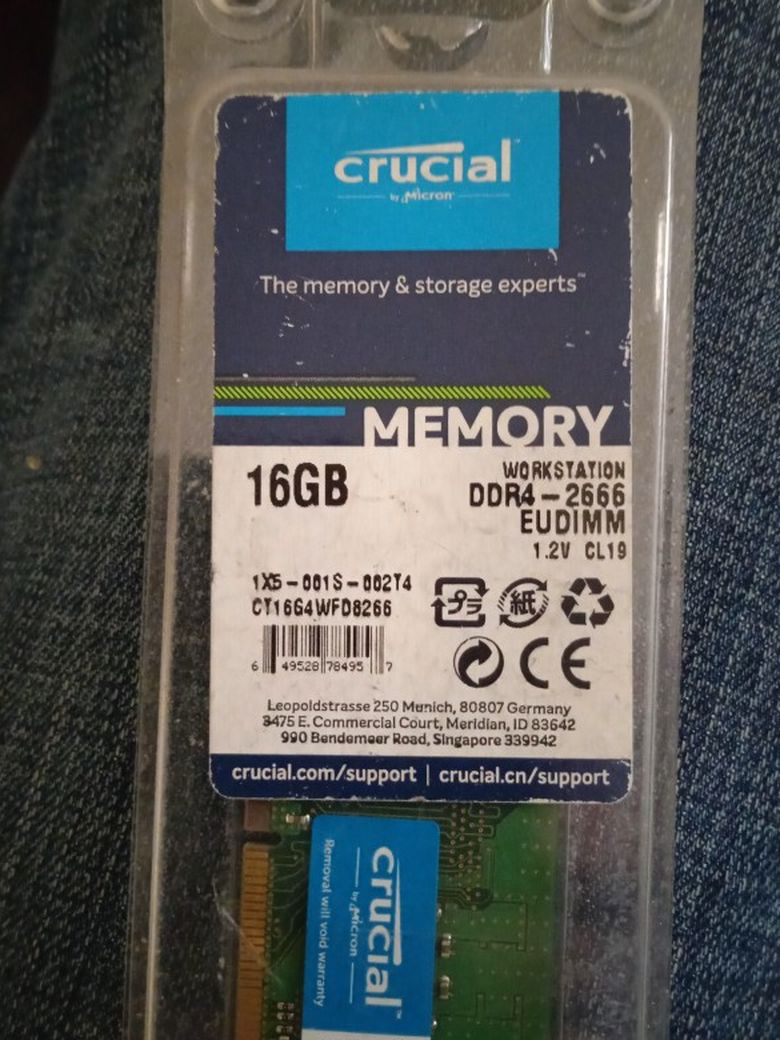 Crucial 16GB DDR4-2666 EUDIMM 1.2V Desktop Ram