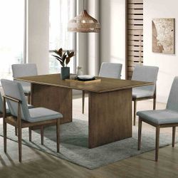 Solid Wood Mid-Century Modern Dining Table Set