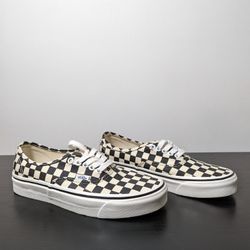 Vans Golden Coast Authentic Black/Cream Checkerboard Shoes Wmns Sz 9/Mens Sz 7.5