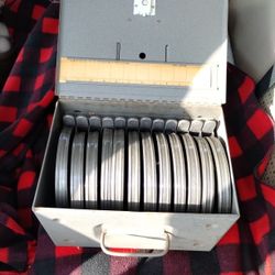 BRUMBERGER Movie Chest Complete with 12 Empty Movie Reel Canisters