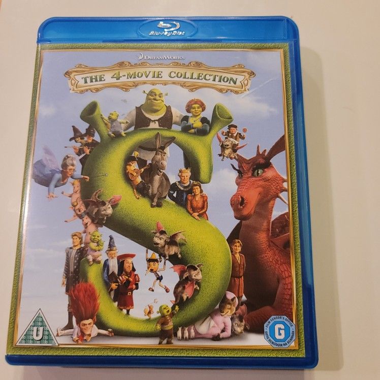 $13 BLU RAY , SHREK , SHREK 2 , SHREK THE THIRD , SHREK FOREVER AFTE BLU RAY ONLY NO DIGITAL OR DVD. $13 OR TRADE FOR A MOVIE I DO NOT ALREADY OWN.